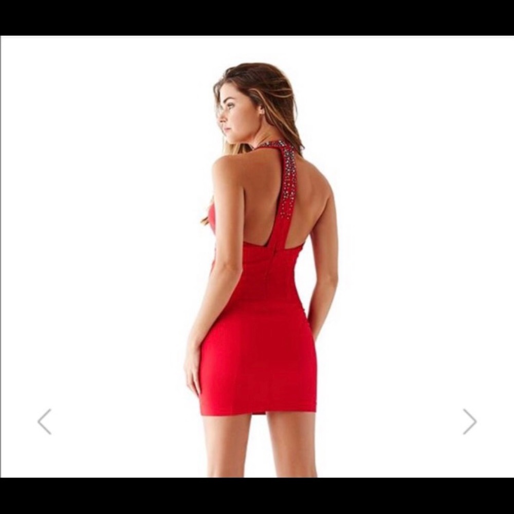 Guess Red Beaded strap Dress NWT